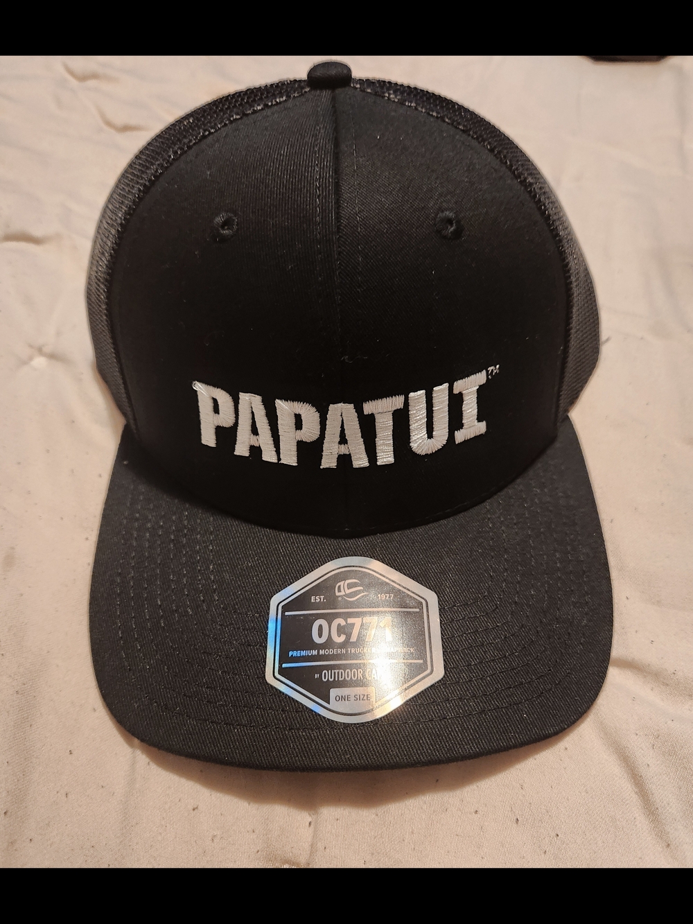 Papatui Outdoor Cap Black- Mesh Back Snapback Adjustable Trucker Hat - NWOT